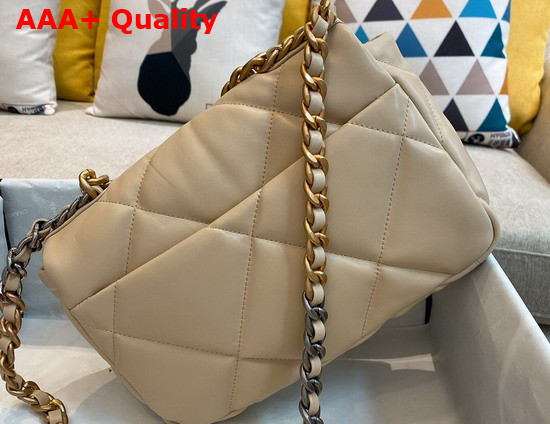 Chanel 19 Handbag in Beige Lambskin AS1160 Replica