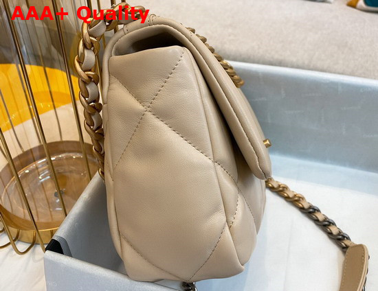 Chanel 19 Handbag in Beige Lambskin AS1160 Replica