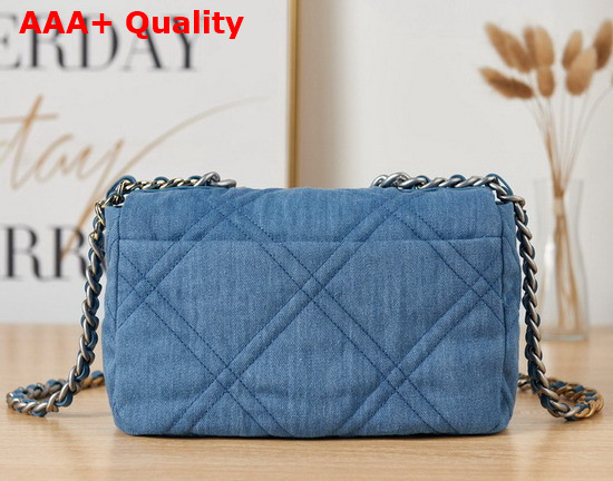 Chanel 19 Handbag in Blue Denim Replica