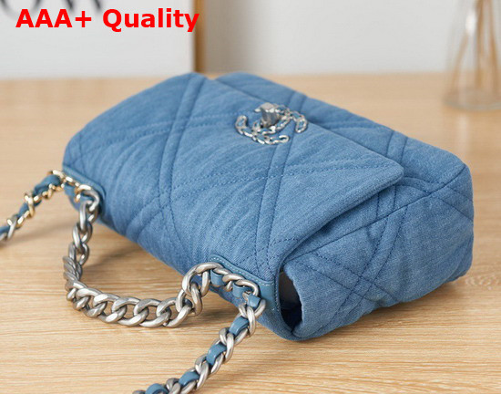 Chanel 19 Handbag in Blue Denim Replica