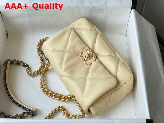 Chanel 19 Handbag in Cream Lambskin AS1160 Replica