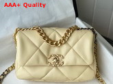 Chanel 19 Handbag in Cream Lambskin AS1160 Replica