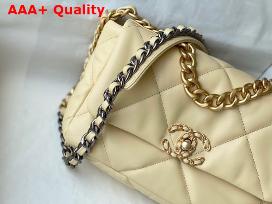 Chanel 19 Handbag in Cream Lambskin AS1160 Replica