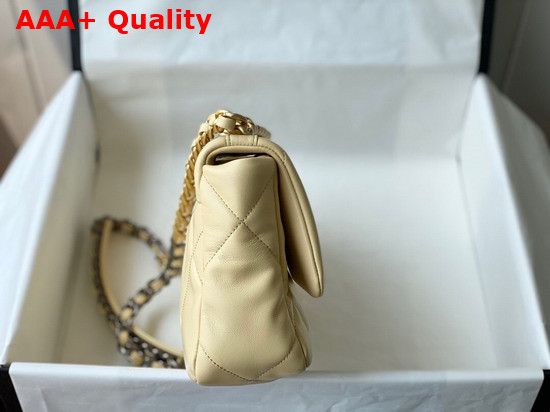 Chanel 19 Handbag in Cream Lambskin AS1160 Replica