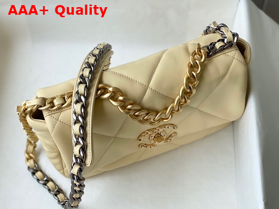 Chanel 19 Handbag in Cream Lambskin AS1160 Replica