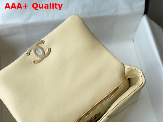 Chanel 19 Handbag in Cream Lambskin AS1160 Replica