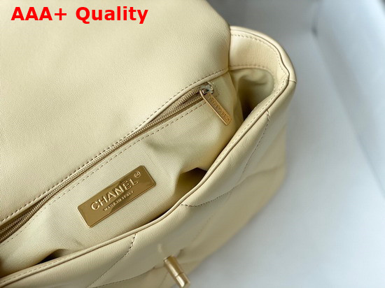 Chanel 19 Handbag in Cream Lambskin AS1160 Replica