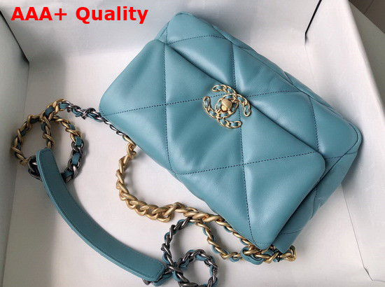 Chanel 19 Handbag in Light Blue Lambskin AS1160 Replica