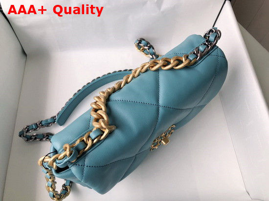 Chanel 19 Handbag in Light Blue Lambskin AS1160 Replica