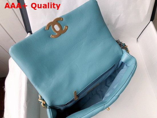 Chanel 19 Handbag in Light Blue Lambskin AS1160 Replica