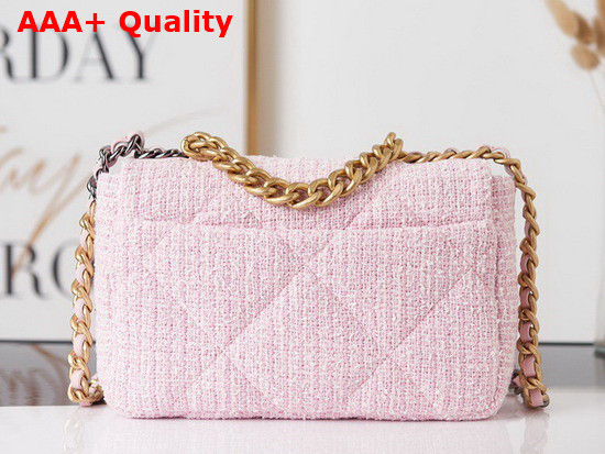 Chanel 19 Handbag in Light Pink Tweed Replica