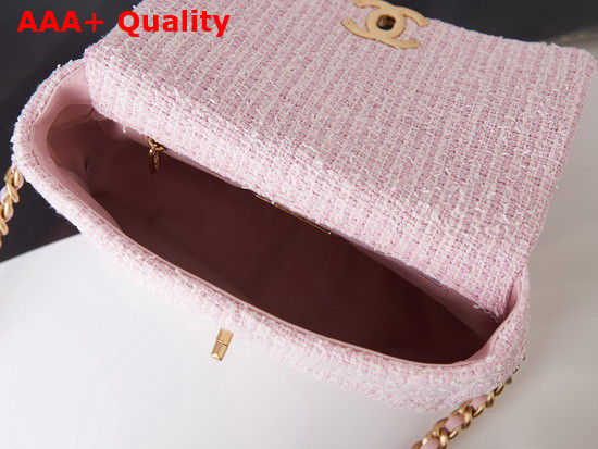 Chanel 19 Handbag in Light Pink Tweed Replica