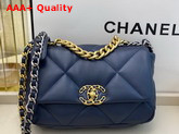 Chanel 19 Handbag in Navy Blue Lambskin AS1160 Replica