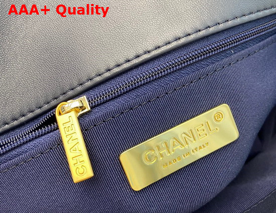 Chanel 19 Handbag in Navy Blue Lambskin AS1160 Replica