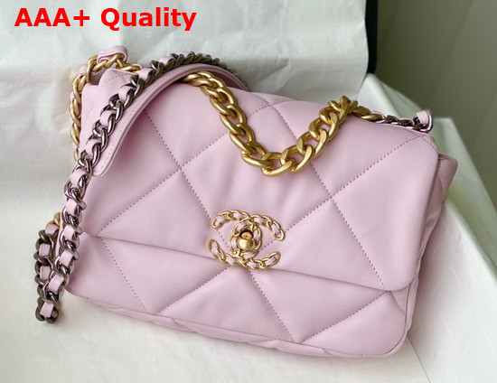 Chanel 19 Handbag in Pink Lambskin AS1160 Replica