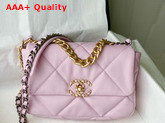 Chanel 19 Handbag in Pink Lambskin AS1160 Replica