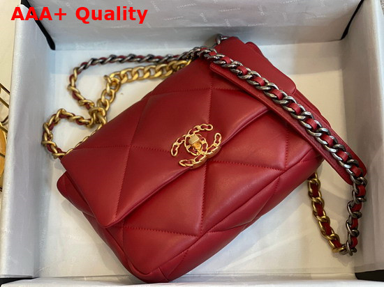 Chanel 19 Handbag in Red Lambskin AS1160 Replica