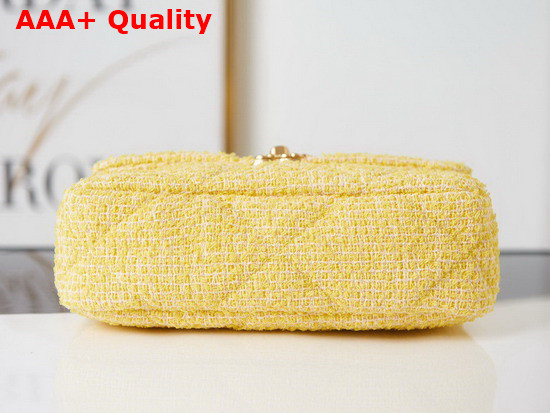 Chanel 19 Handbag in Yellow Tweed Replica