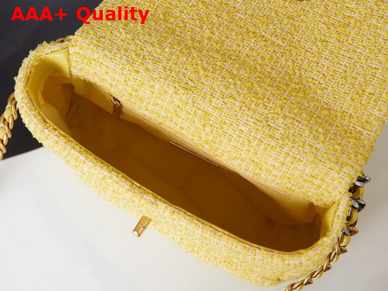 Chanel 19 Handbag in Yellow Tweed Replica