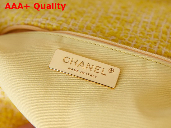 Chanel 19 Handbag in Yellow Tweed Replica