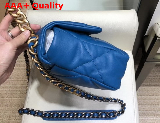 Chanel 19 Large Flap Bag in Electronic Blue Lambskin AS1161 Replica