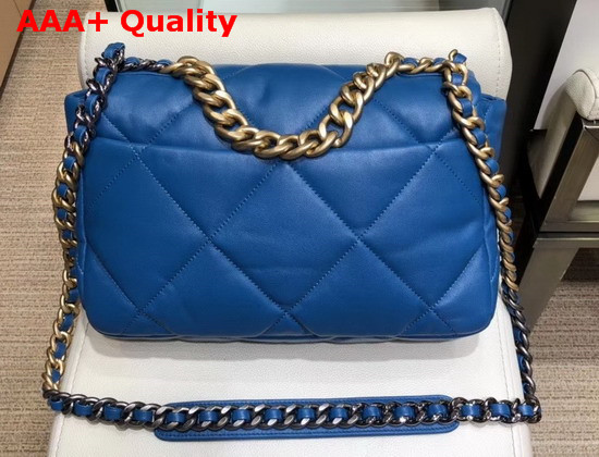 Chanel 19 Large Flap Bag in Electronic Blue Lambskin AS1161 Replica