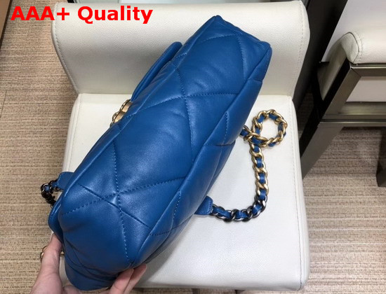 Chanel 19 Large Flap Bag in Electronic Blue Lambskin AS1161 Replica