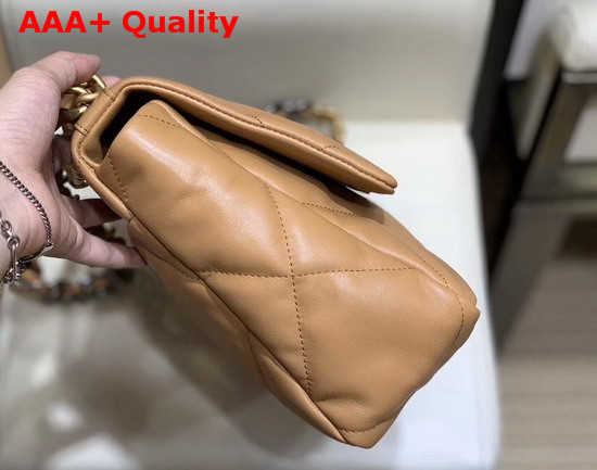 Chanel 19 Large Flap Bag in Light Tan Lambskin AS1161 Replica