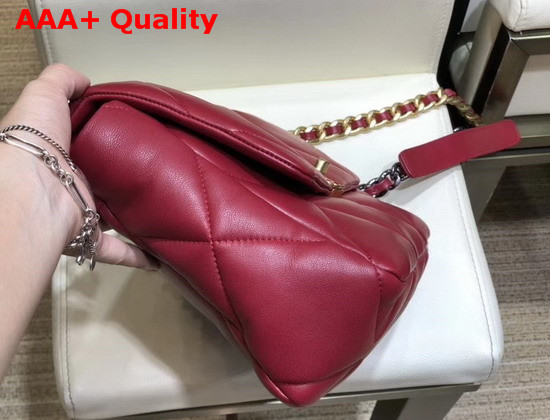 Chanel 19 Large Flap Bag in Red Lambskin AS1161 Replica