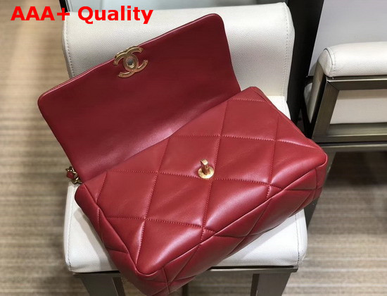 Chanel 19 Large Flap Bag in Red Lambskin AS1161 Replica