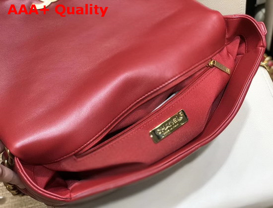 Chanel 19 Large Flap Bag in Red Lambskin AS1161 Replica