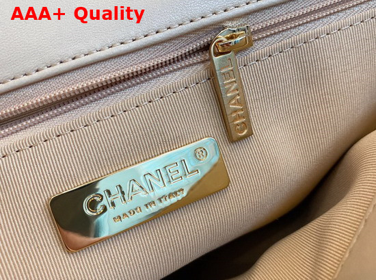 Chanel 19 Large Handbag in Beige Lambskin AS1161 Replica