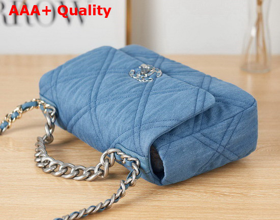 Chanel 19 Large Handbag in Blue Denim Replica