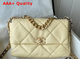 Chanel 19 Large Handbag in Cream Lambskin AS1161 Replica