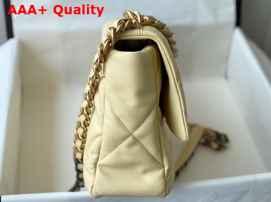 Chanel 19 Large Handbag in Cream Lambskin AS1161 Replica