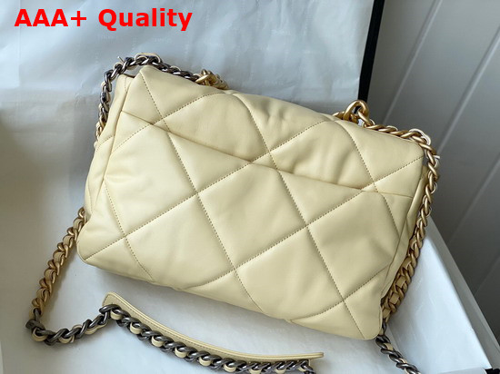 Chanel 19 Large Handbag in Cream Lambskin AS1161 Replica