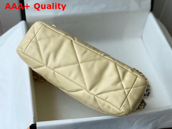 Chanel 19 Large Handbag in Cream Lambskin AS1161 Replica