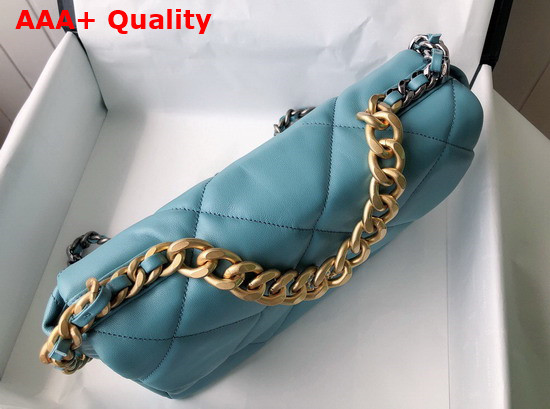 Chanel 19 Large Handbag in Light Blue Lambskin AS1161 Replica