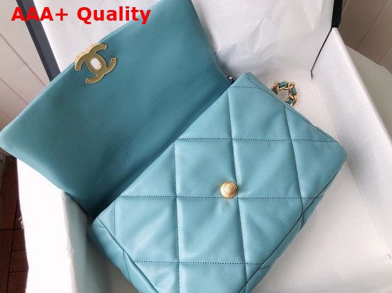 Chanel 19 Large Handbag in Light Blue Lambskin AS1161 Replica