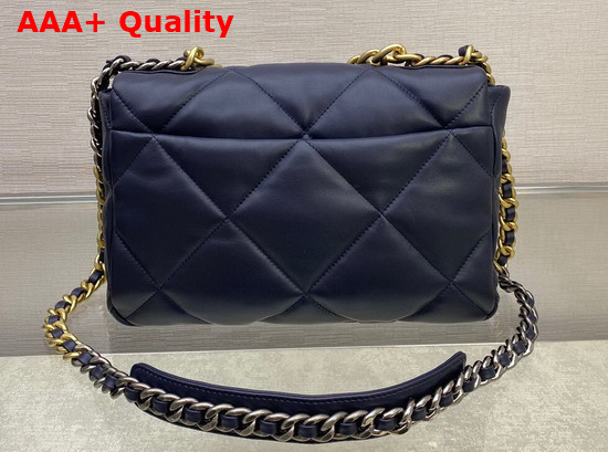 Chanel 19 Large Handbag in Navy Blue Lambskin AS1161 Replica