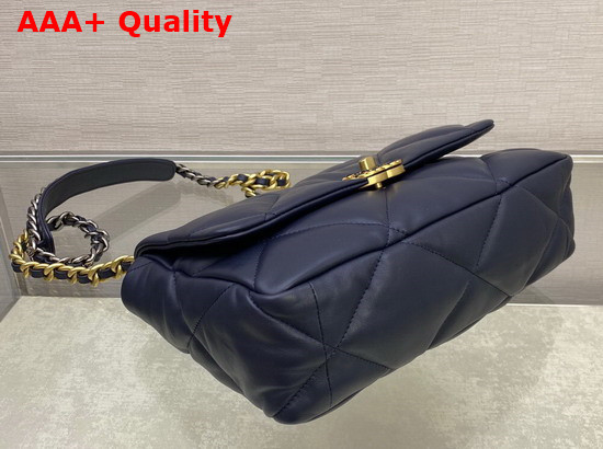 Chanel 19 Large Handbag in Navy Blue Lambskin AS1161 Replica