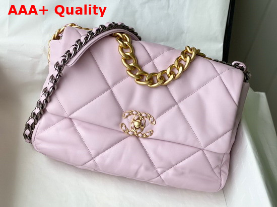 Chanel 19 Large Handbag in Pink Lambskin AS1161 Replica