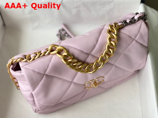 Chanel 19 Large Handbag in Pink Lambskin AS1161 Replica