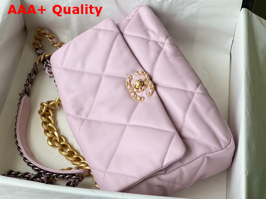 Chanel 19 Large Handbag in Pink Lambskin AS1161 Replica