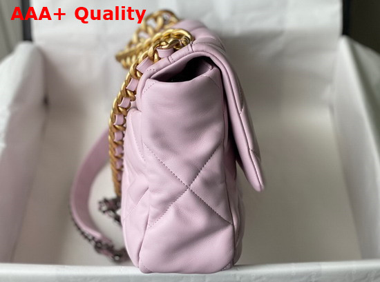 Chanel 19 Large Handbag in Pink Lambskin AS1161 Replica