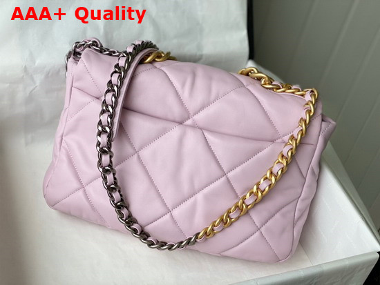 Chanel 19 Large Handbag in Pink Lambskin AS1161 Replica