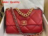 Chanel 19 Large Handbag in Red Lambskin AS1161 Replica