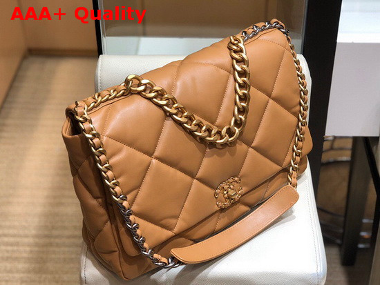 Chanel 19 Maxi Flap Bag in Brown Lambskin AS1162 Replica