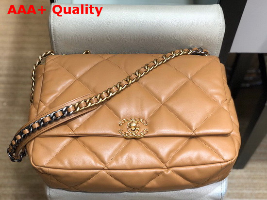 Chanel 19 Maxi Flap Bag in Brown Lambskin AS1162 Replica