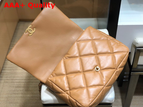 Chanel 19 Maxi Flap Bag in Brown Lambskin AS1162 Replica